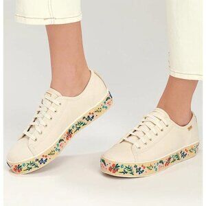 KEDS X RIFLE PAPER CO Women's Triple Kick Espadrille Sneakers Size 9